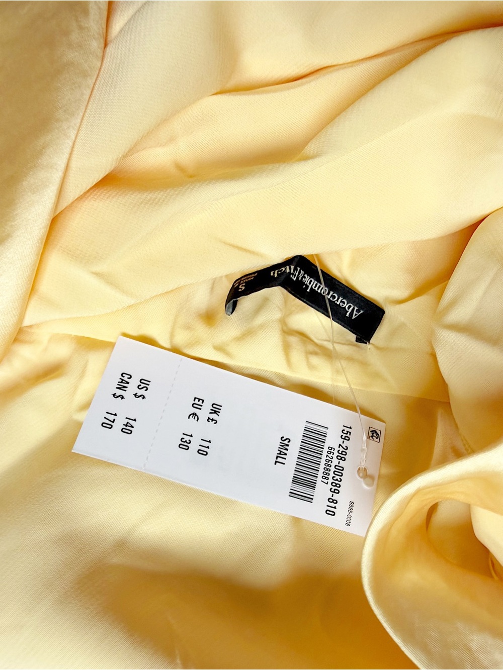 NWT Abercrombie & Fitch Cowl Neck Draped Maxi Dress Satin Sunny Yellow S - Picture 8 of 9